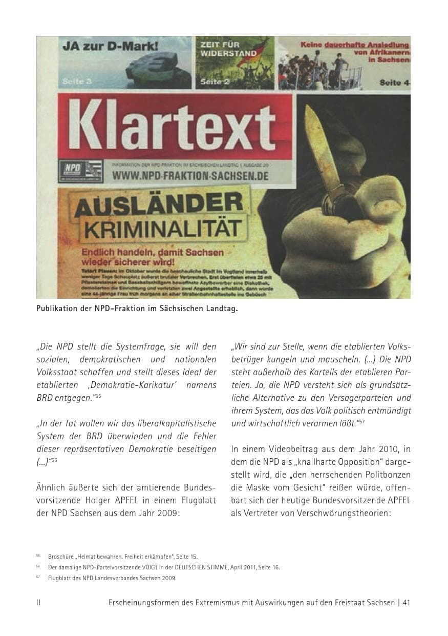 Seite 43 des Verfassungsschutzbericht 2012 Sachsen