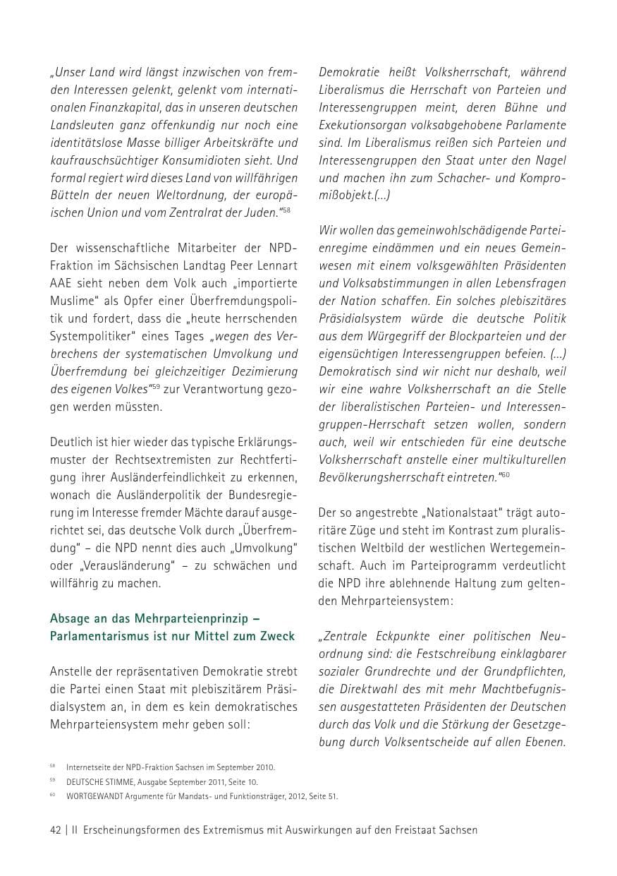 Seite 44 des Verfassungsschutzbericht 2012 Sachsen