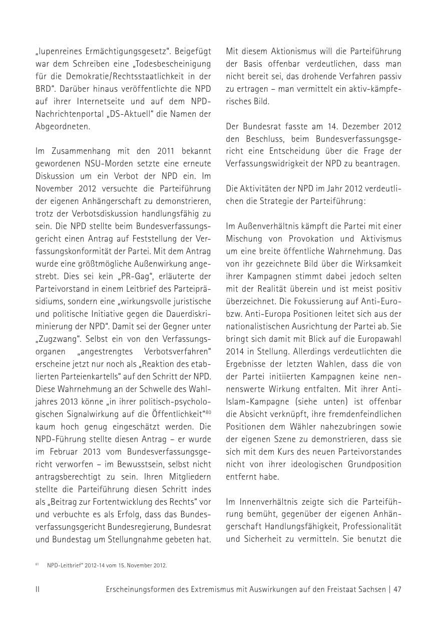 Seite 49 des Verfassungsschutzbericht 2012 Sachsen