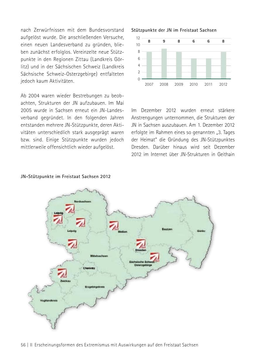 Seite 58 des Verfassungsschutzbericht 2012 Sachsen