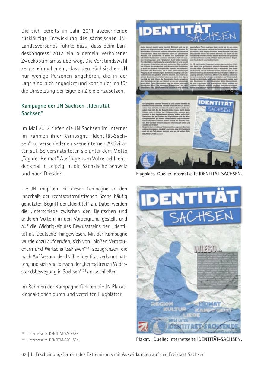 Seite 64 des Verfassungsschutzbericht 2012 Sachsen