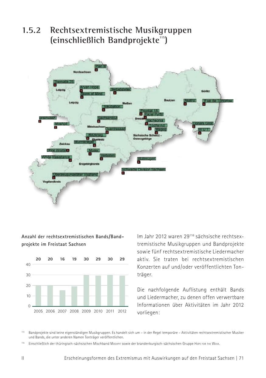 Seite 73 des Verfassungsschutzbericht 2012 Sachsen