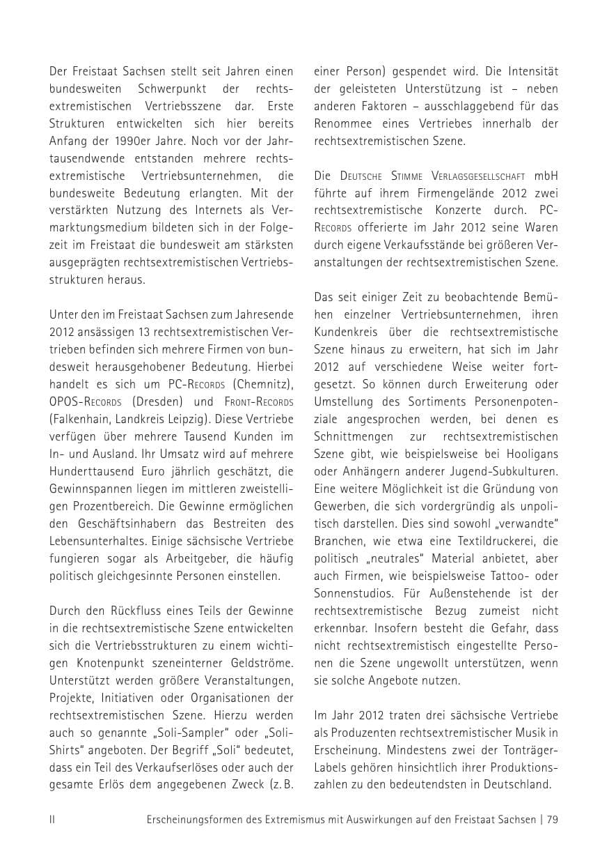 Seite 81 des Verfassungsschutzbericht 2012 Sachsen
