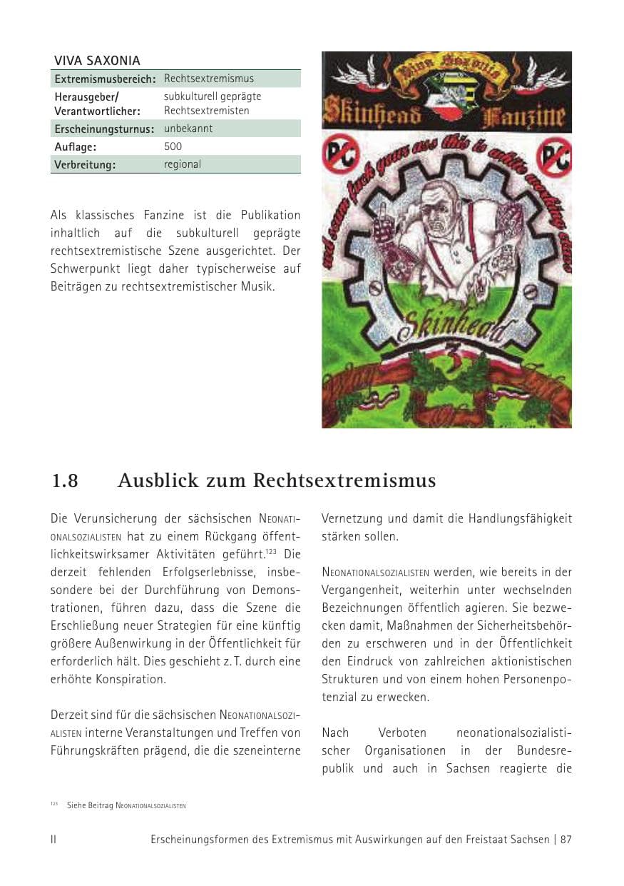 Seite 89 des Verfassungsschutzbericht 2012 Sachsen