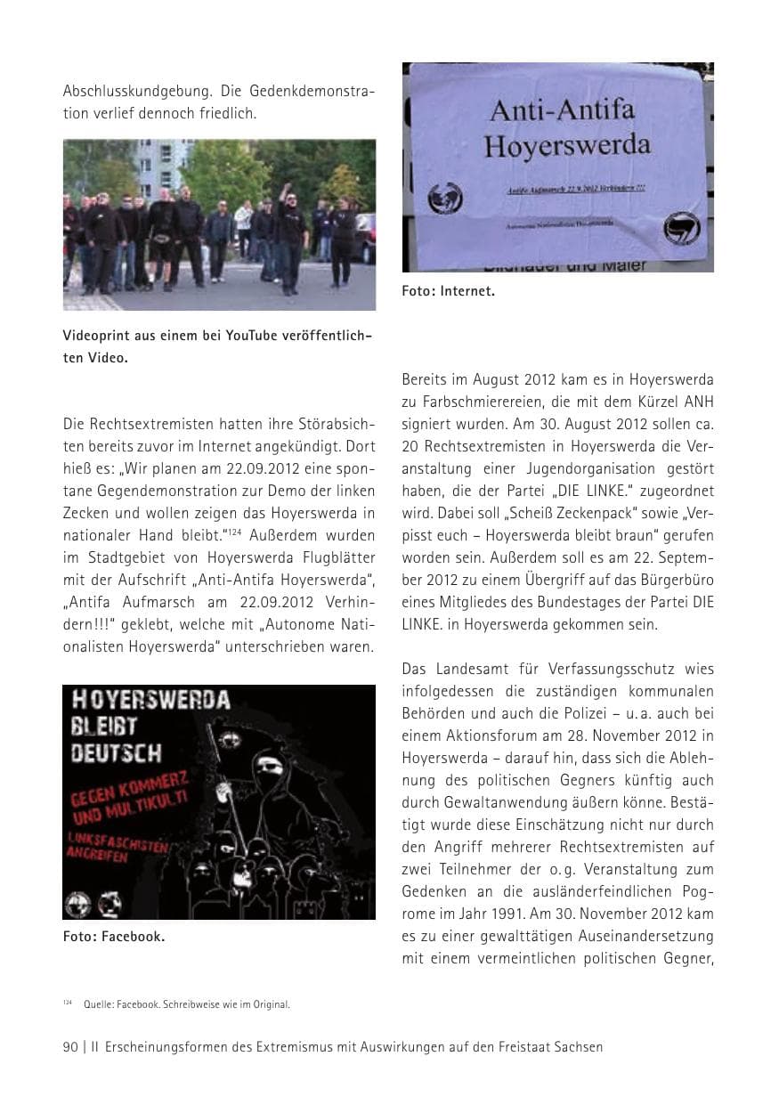 Seite 92 des Verfassungsschutzbericht 2012 Sachsen