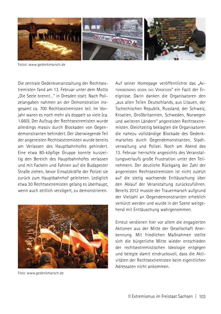 Seite 105 des Verfassungsschutzbericht 2013 Sachsen