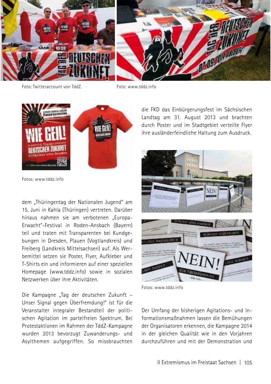 Seite 107 des Verfassungsschutzbericht 2013 Sachsen