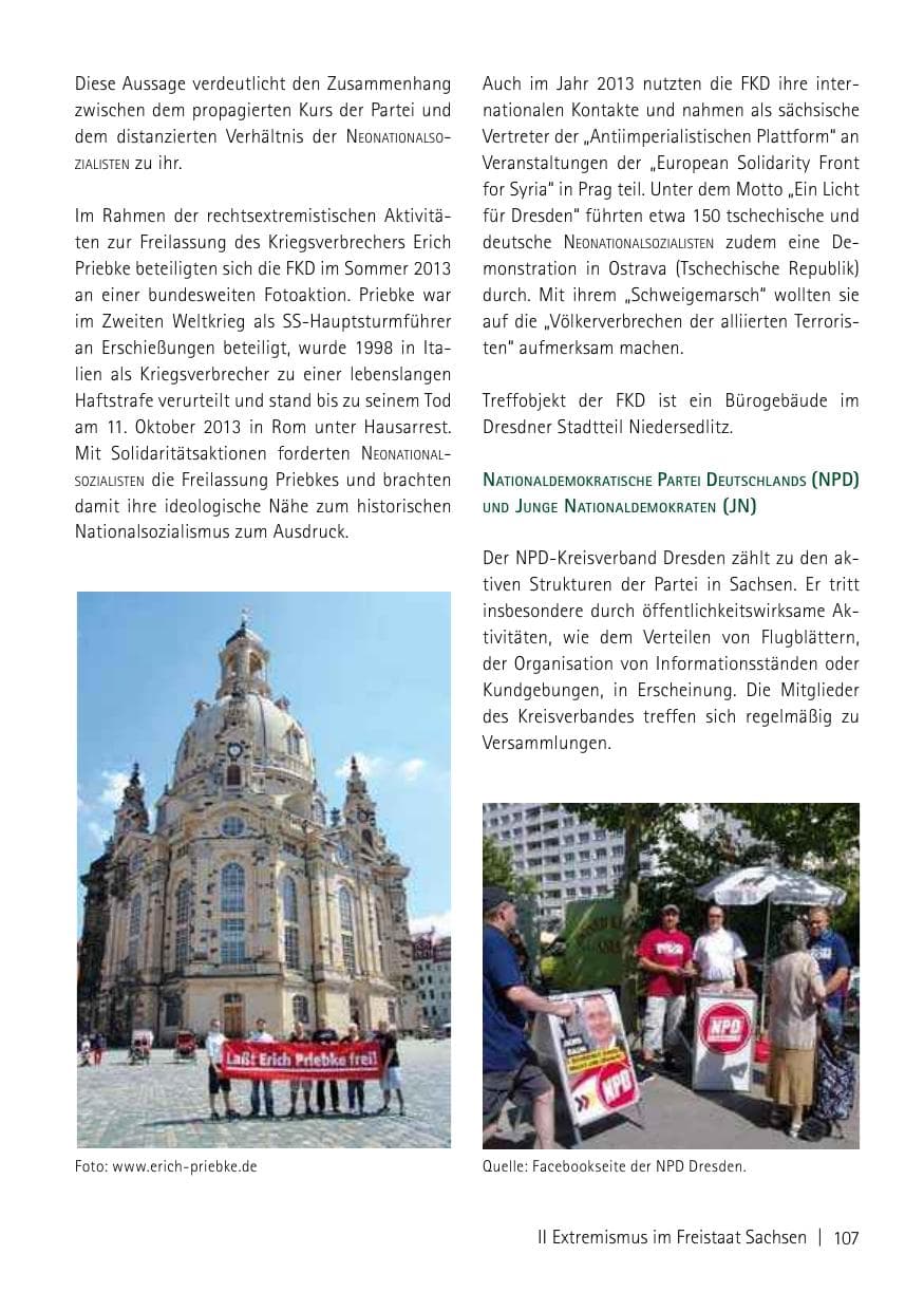 Seite 109 des Verfassungsschutzbericht 2013 Sachsen