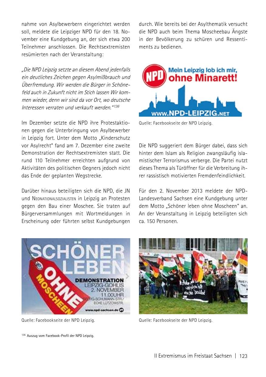 Seite 125 des Verfassungsschutzbericht 2013 Sachsen