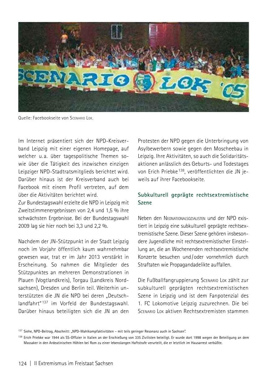 Seite 126 des Verfassungsschutzbericht 2013 Sachsen