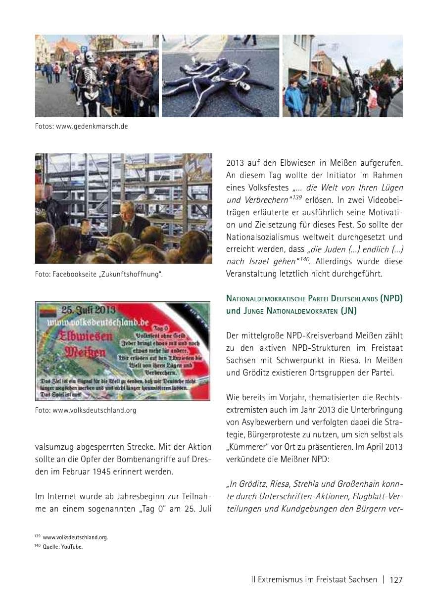 Seite 129 des Verfassungsschutzbericht 2013 Sachsen