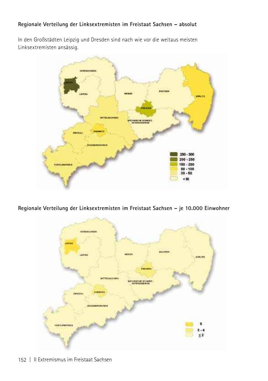 Seite 154 des Verfassungsschutzbericht 2013 Sachsen