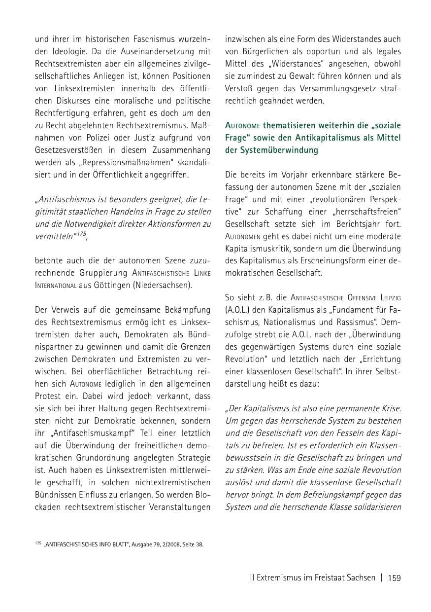Seite 161 des Verfassungsschutzbericht 2013 Sachsen