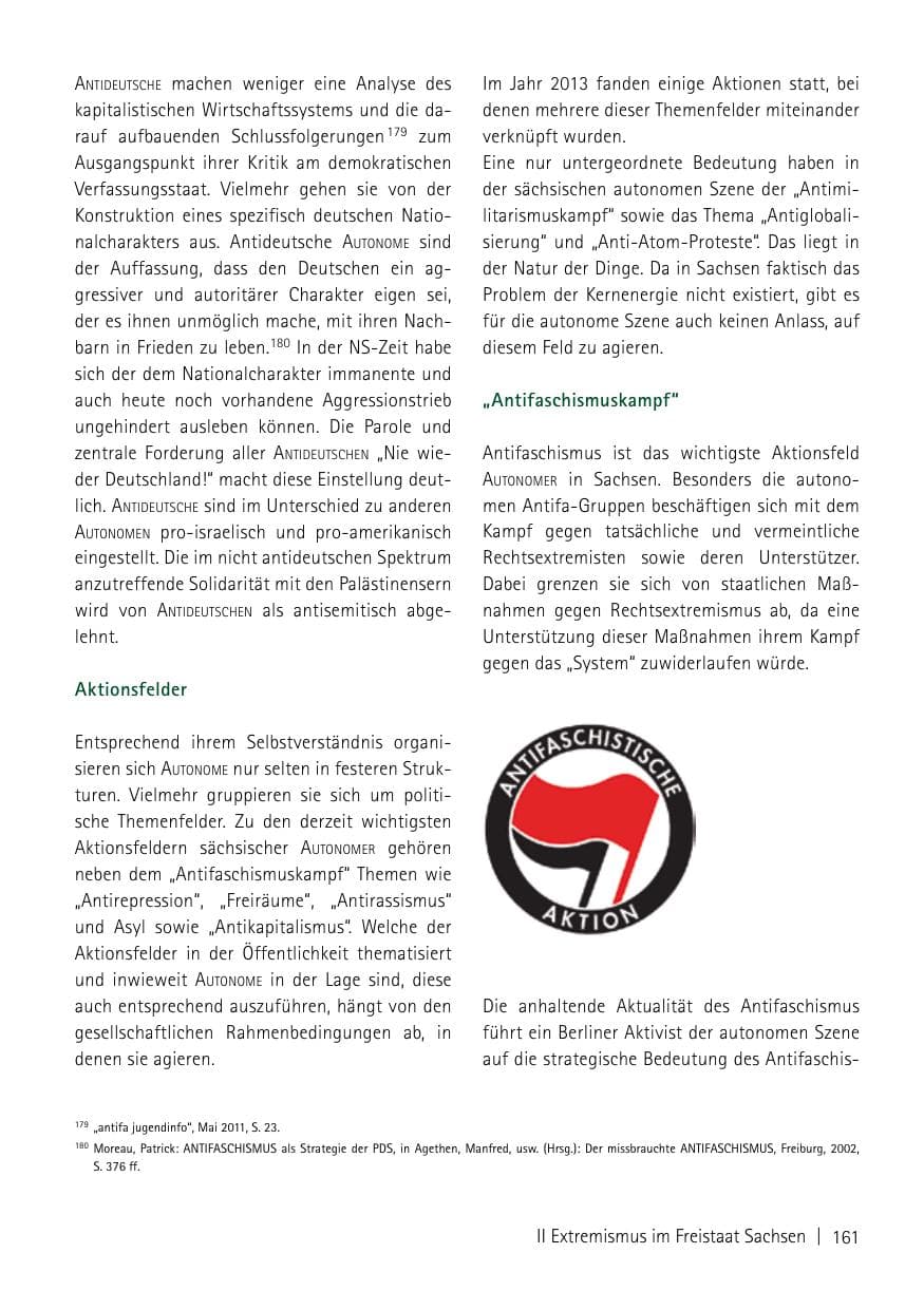 Seite 163 des Verfassungsschutzbericht 2013 Sachsen