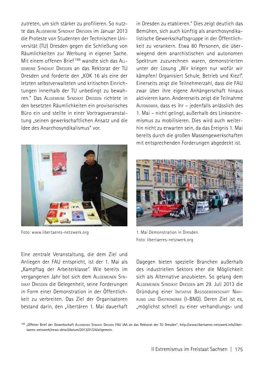 Seite 177 des Verfassungsschutzbericht 2013 Sachsen