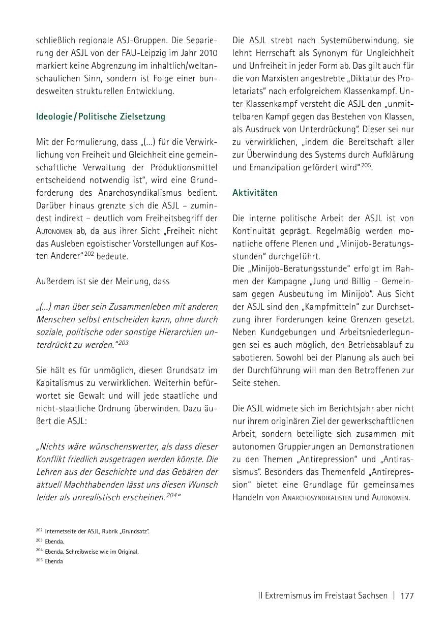 Seite 179 des Verfassungsschutzbericht 2013 Sachsen