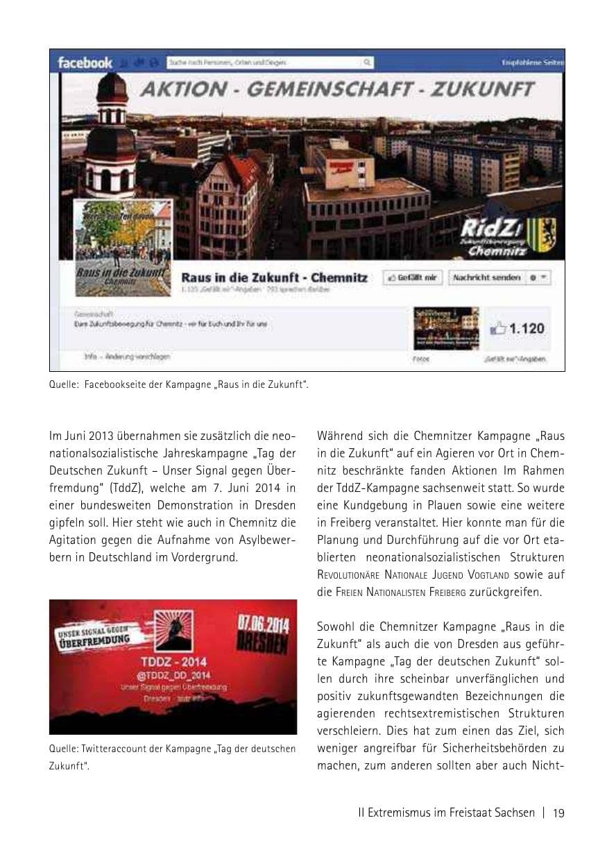 Seite 21 des Verfassungsschutzbericht 2013 Sachsen