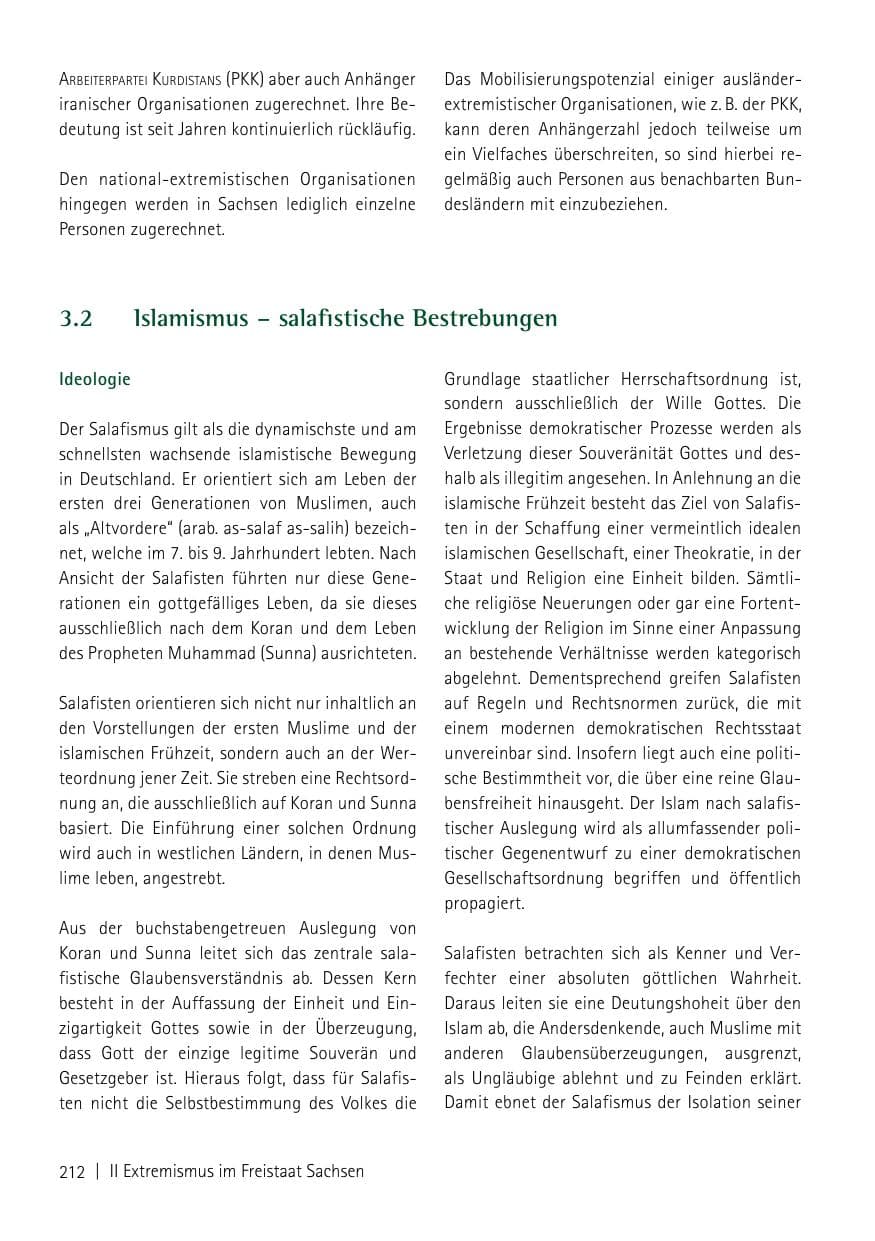 Seite 214 des Verfassungsschutzbericht 2013 Sachsen