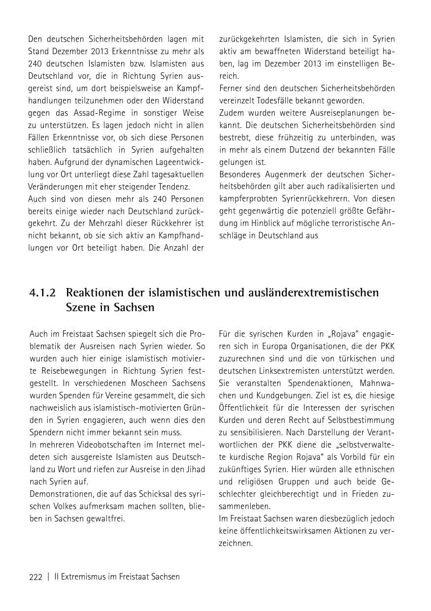 Seite 224 des Verfassungsschutzbericht 2013 Sachsen