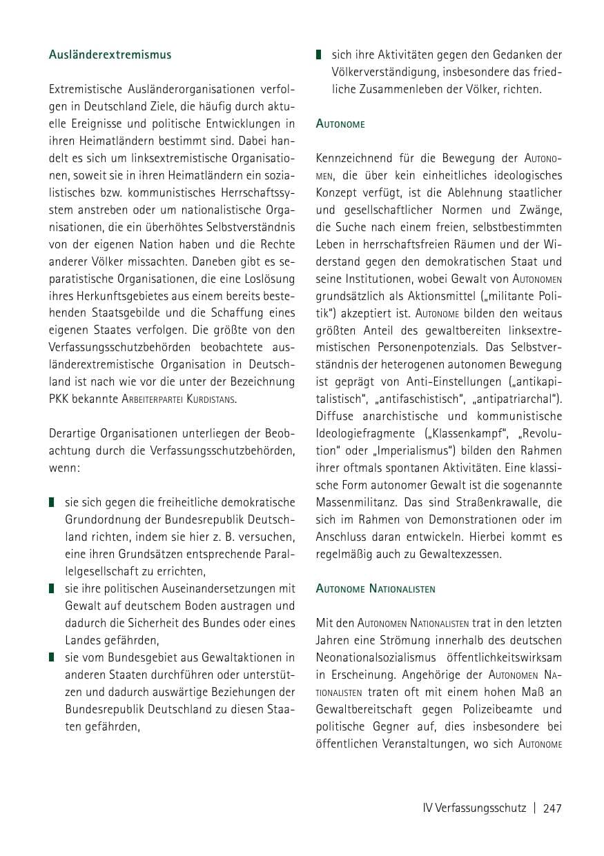 Seite 249 des Verfassungsschutzbericht 2013 Sachsen