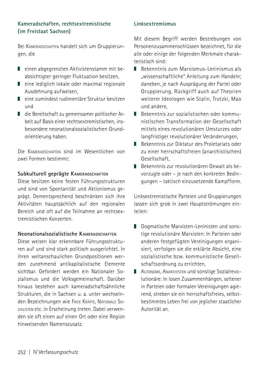 Seite 254 des Verfassungsschutzbericht 2013 Sachsen