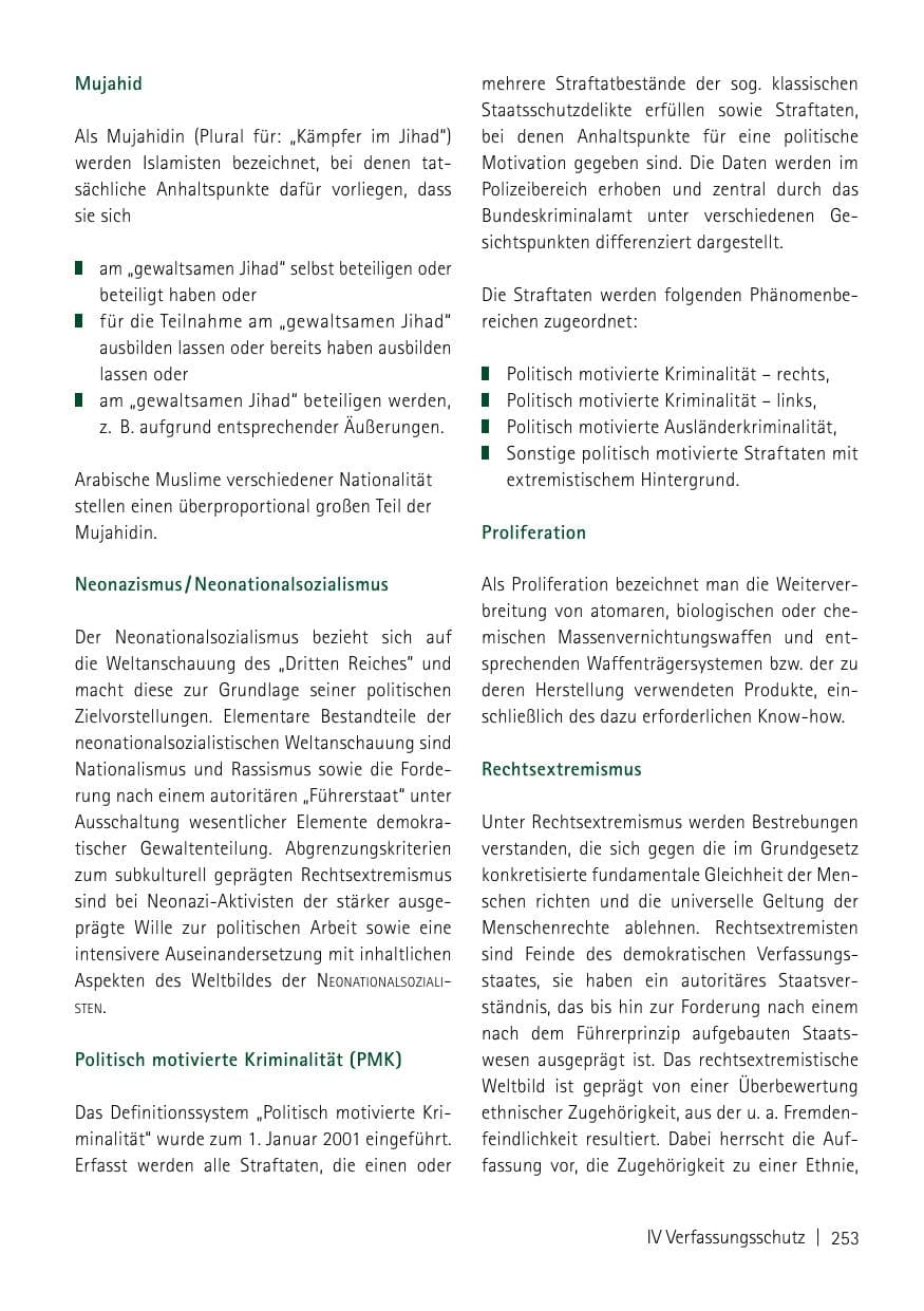 Seite 255 des Verfassungsschutzbericht 2013 Sachsen
