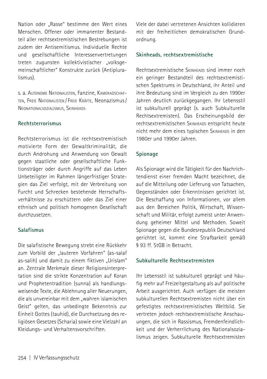 Seite 256 des Verfassungsschutzbericht 2013 Sachsen