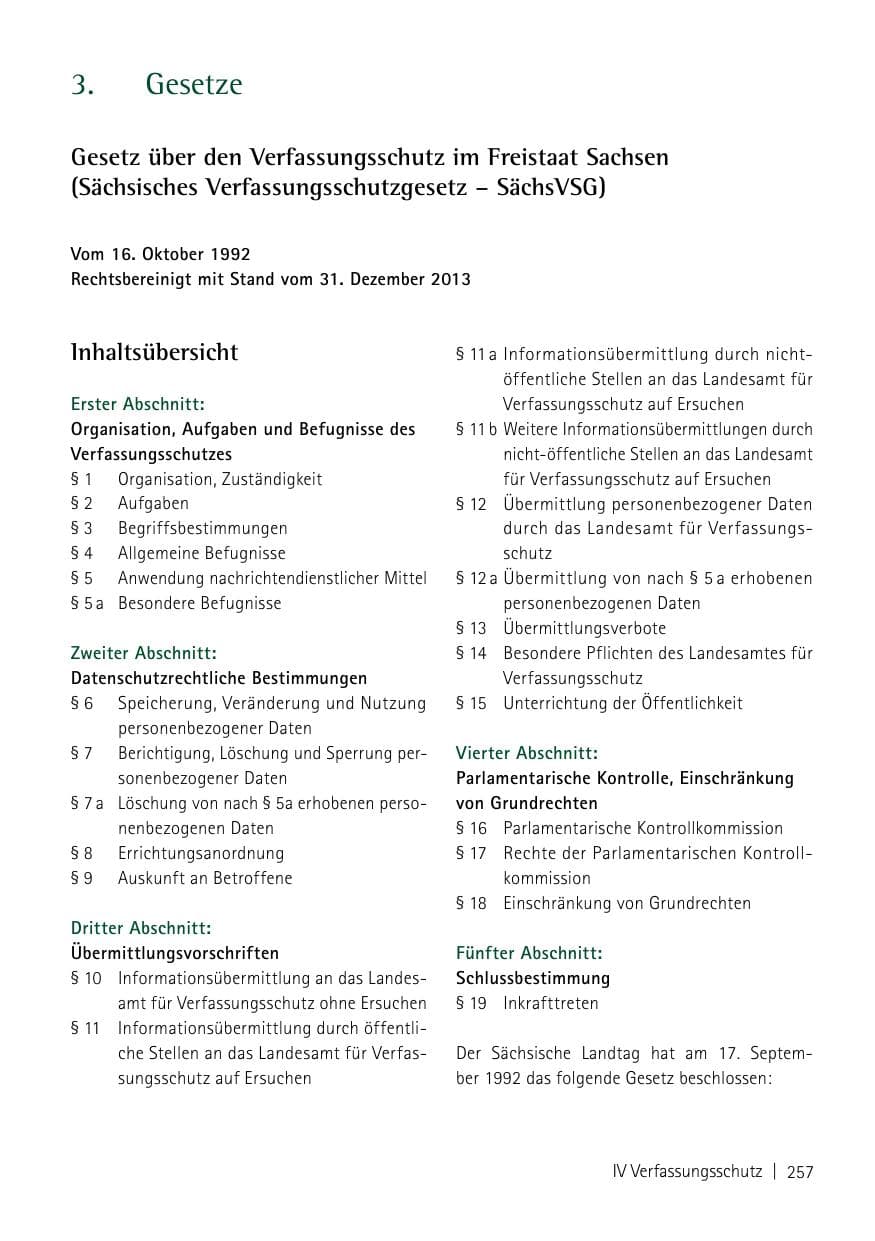 Seite 259 des Verfassungsschutzbericht 2013 Sachsen