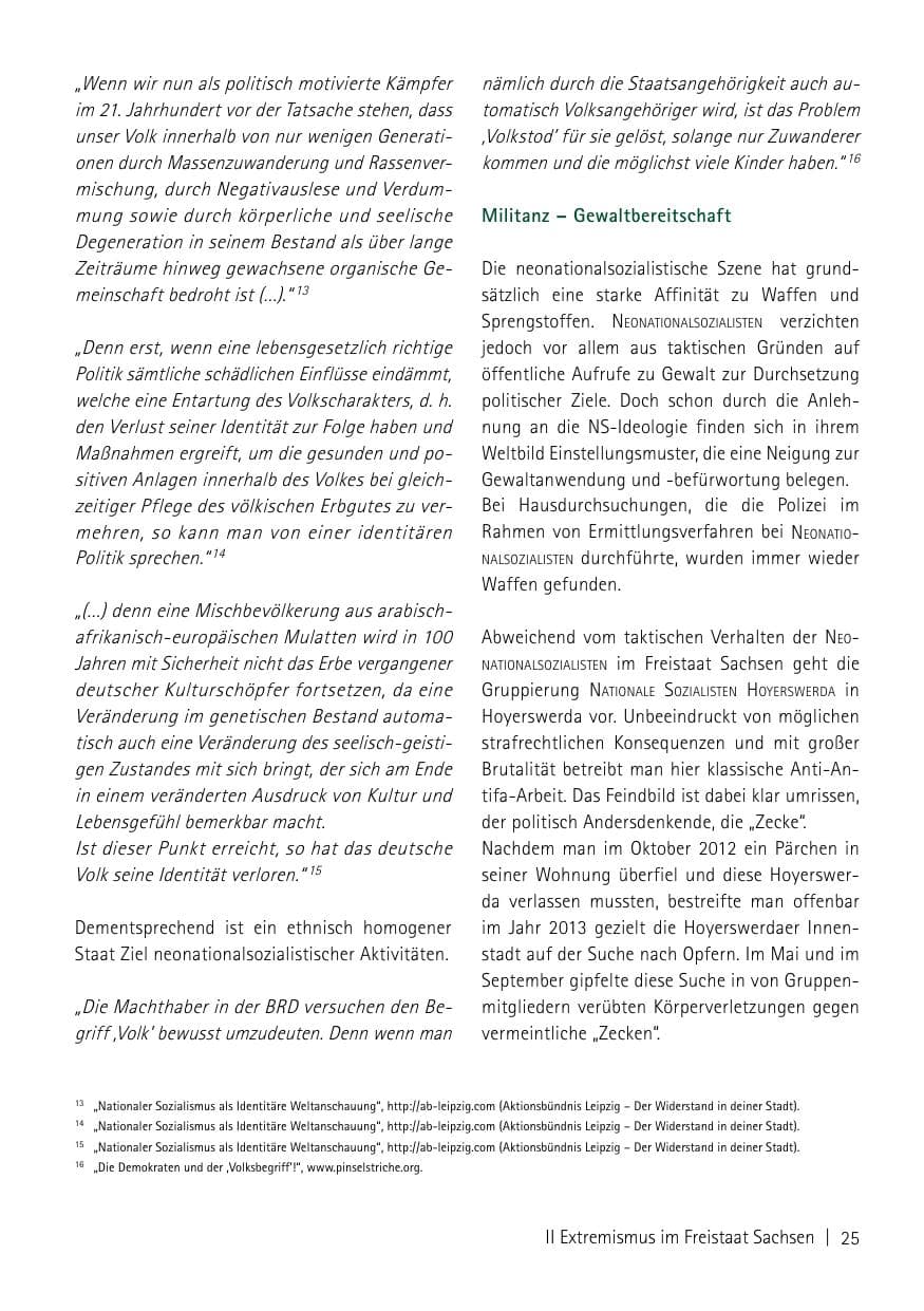 Seite 27 des Verfassungsschutzbericht 2013 Sachsen