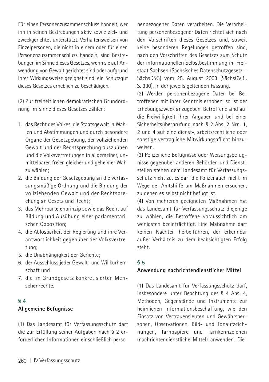 Seite 262 des Verfassungsschutzbericht 2013 Sachsen