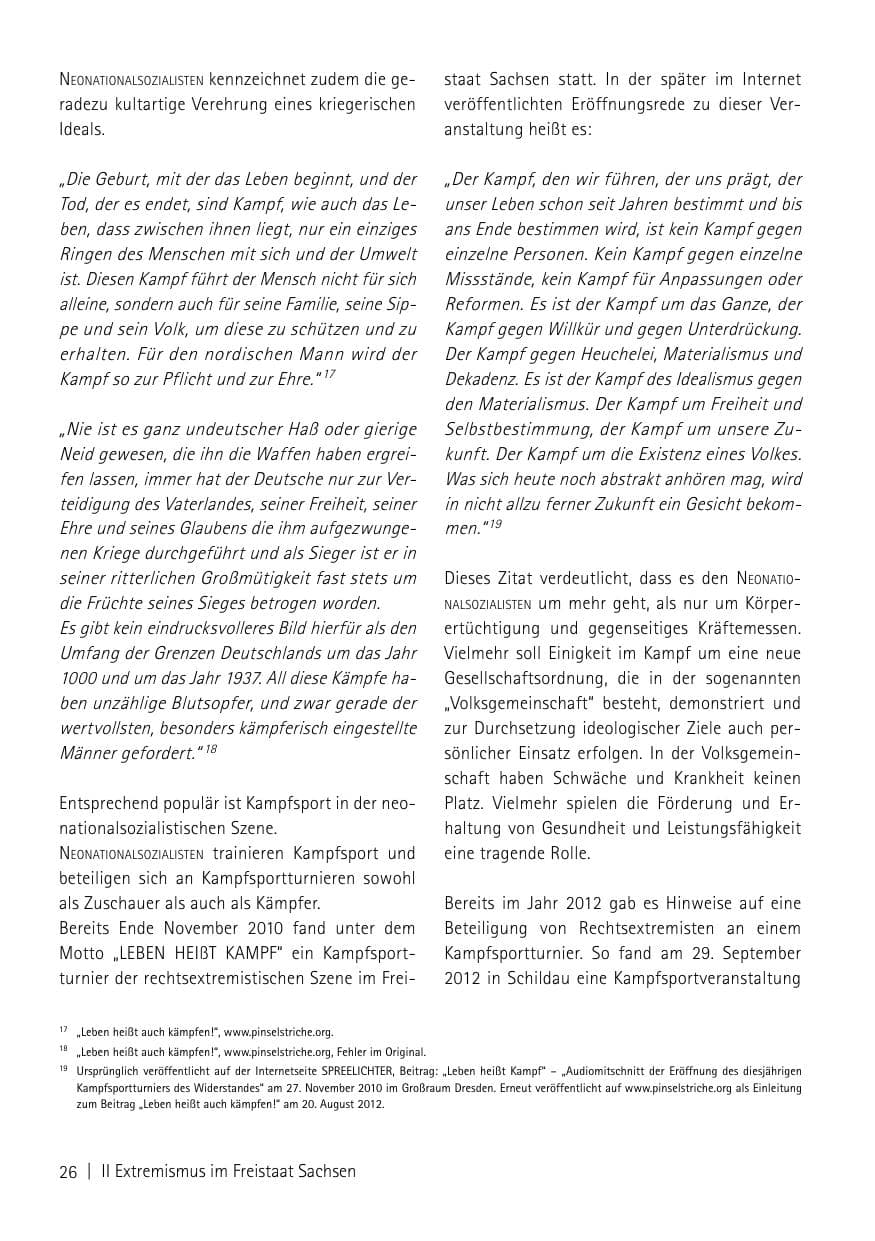 Seite 28 des Verfassungsschutzbericht 2013 Sachsen