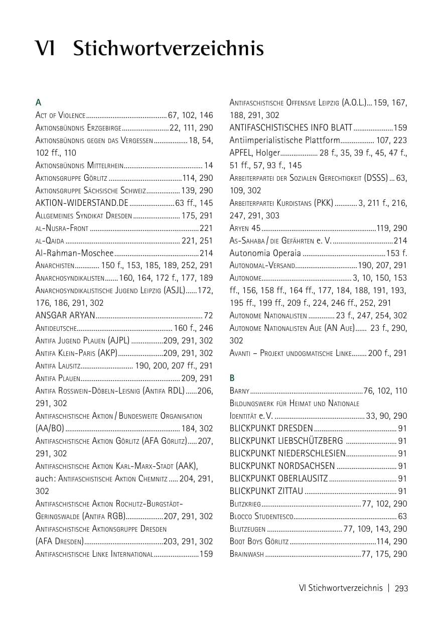 Seite 295 des Verfassungsschutzbericht 2013 Sachsen