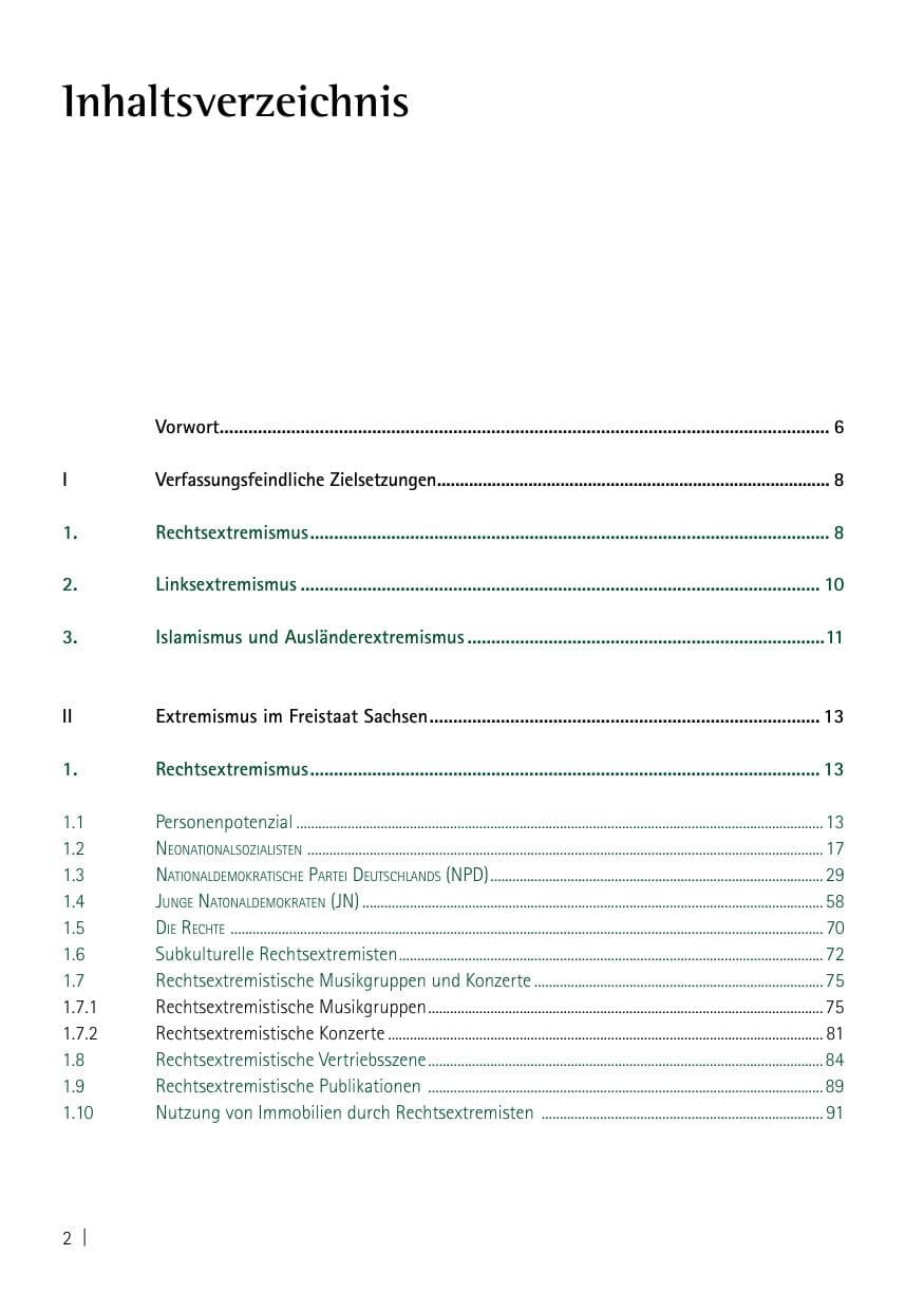 Seite 4 des Verfassungsschutzbericht 2013 Sachsen
