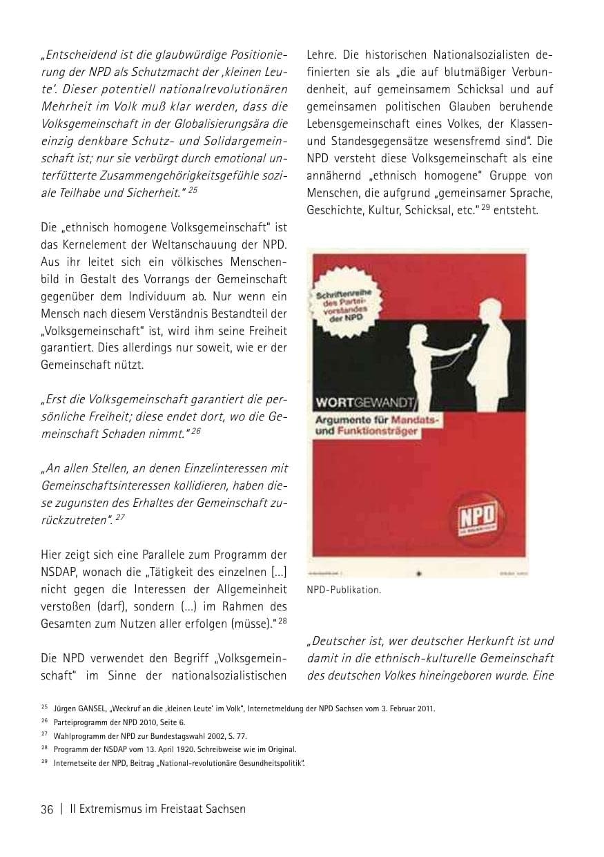 Seite 38 des Verfassungsschutzbericht 2013 Sachsen