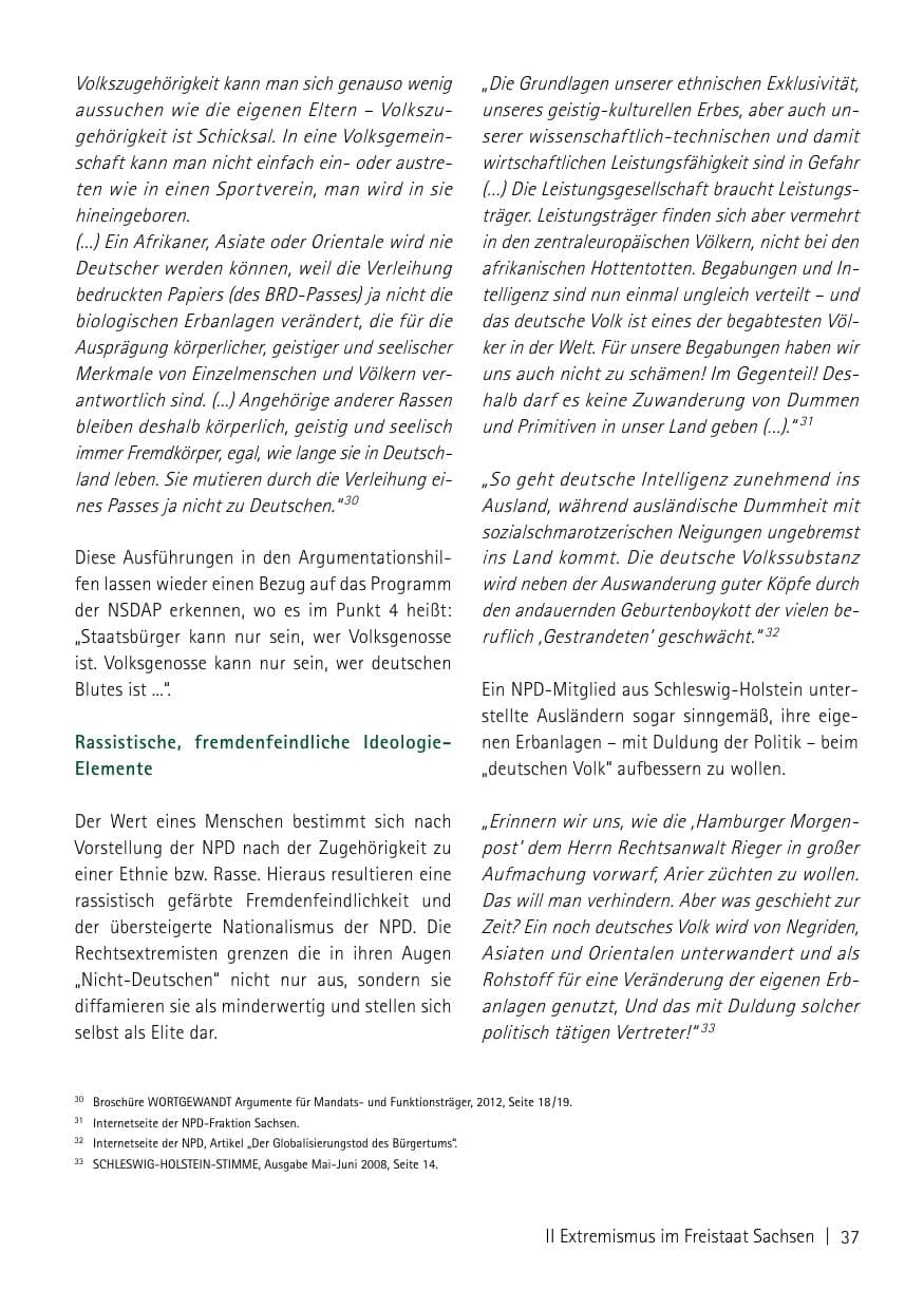 Seite 39 des Verfassungsschutzbericht 2013 Sachsen