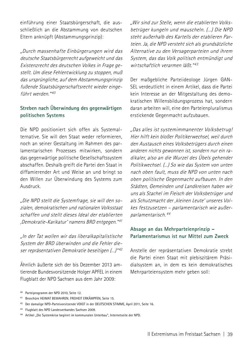 Seite 41 des Verfassungsschutzbericht 2013 Sachsen