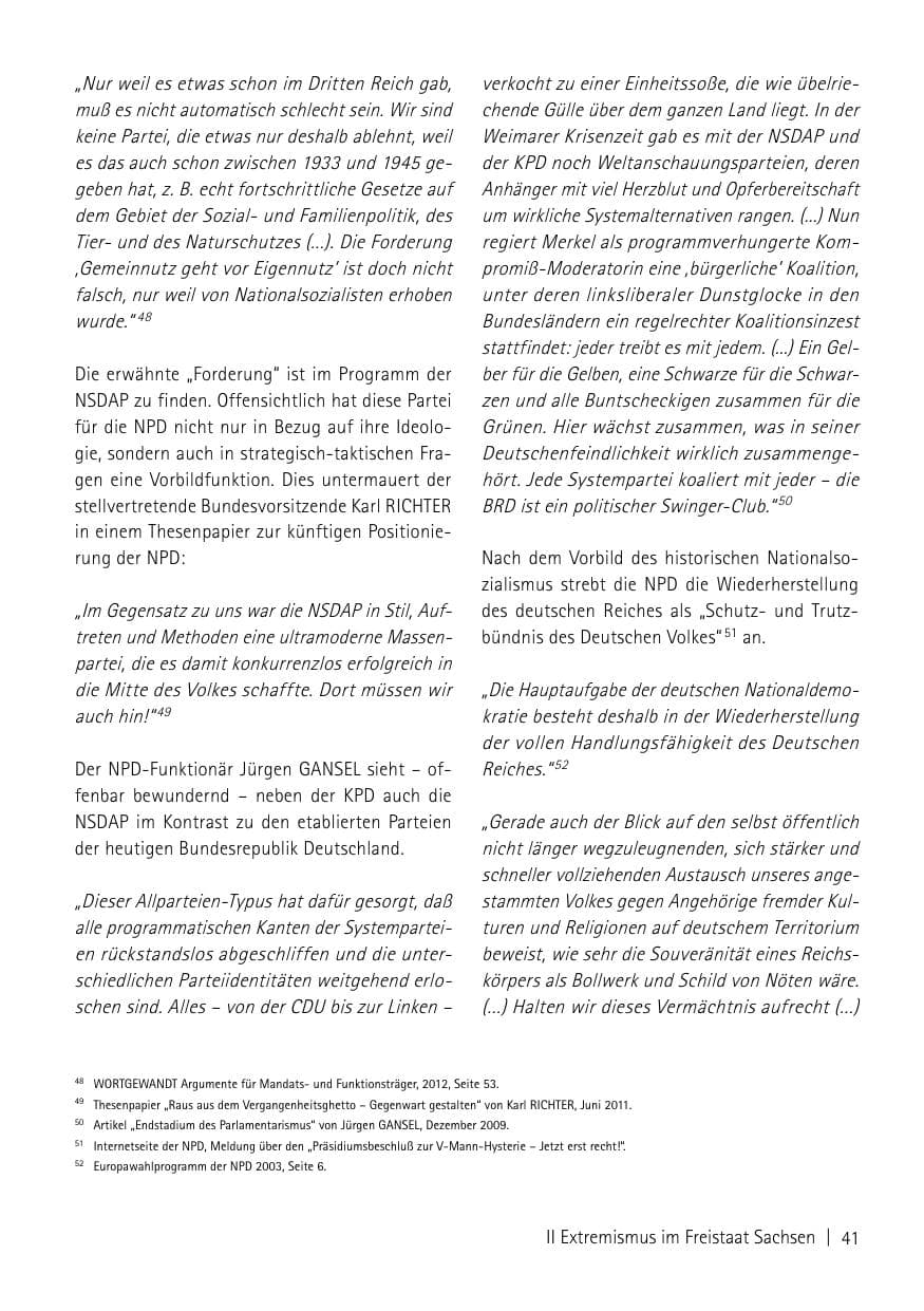 Seite 43 des Verfassungsschutzbericht 2013 Sachsen