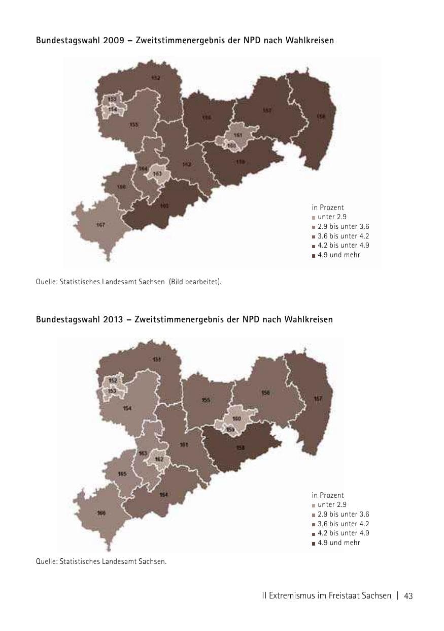 Seite 45 des Verfassungsschutzbericht 2013 Sachsen