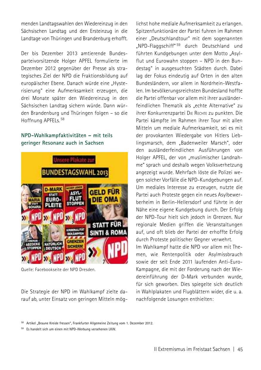 Seite 47 des Verfassungsschutzbericht 2013 Sachsen