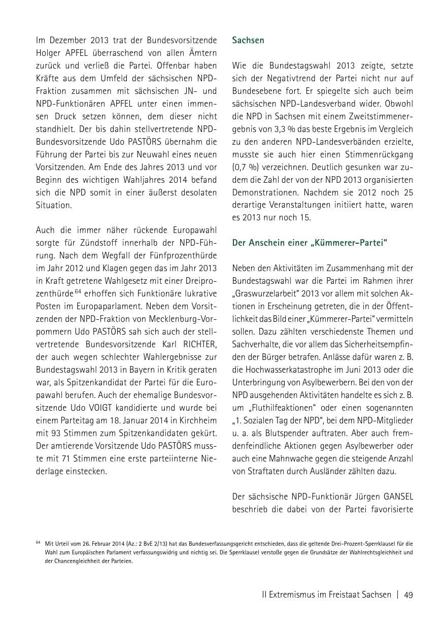 Seite 51 des Verfassungsschutzbericht 2013 Sachsen