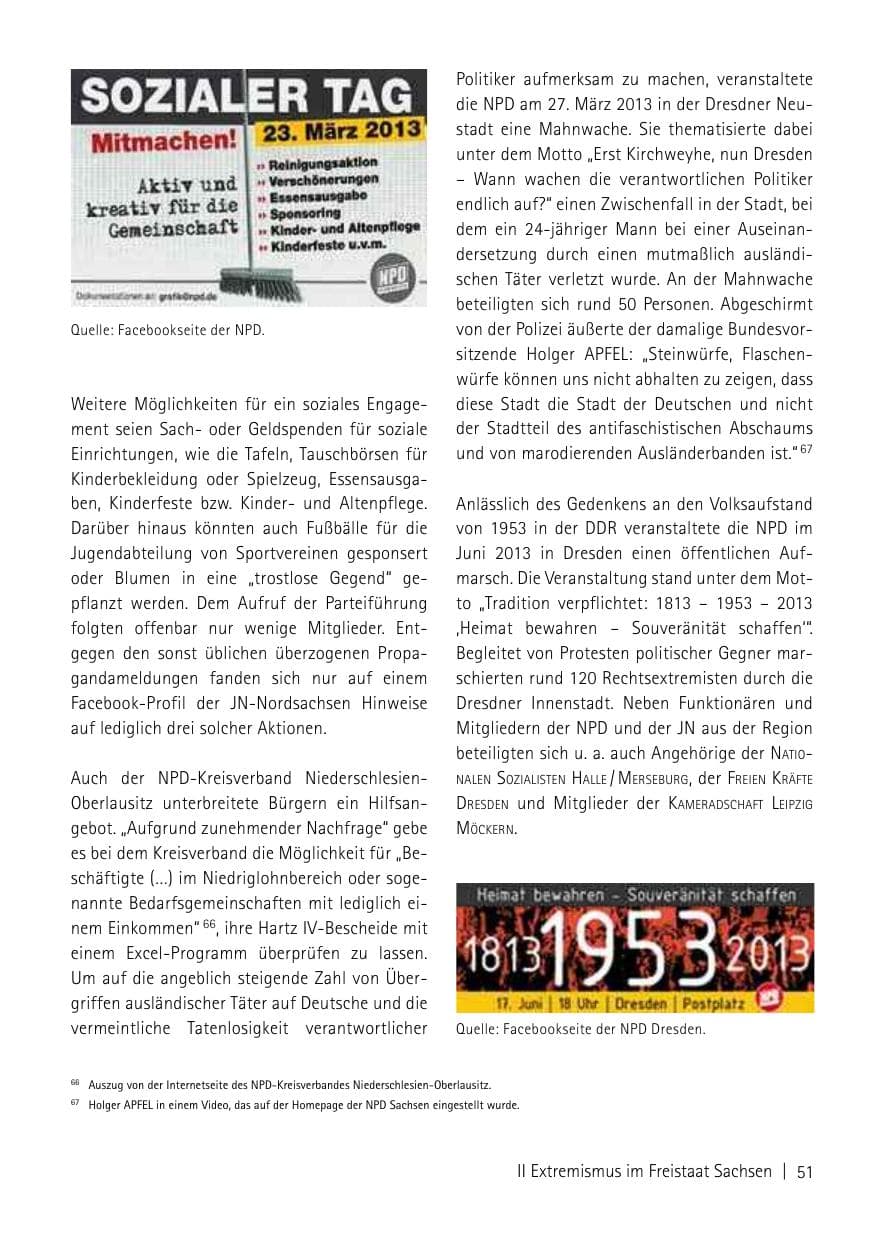 Seite 53 des Verfassungsschutzbericht 2013 Sachsen