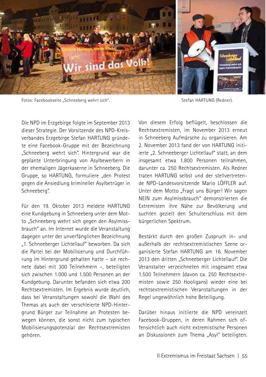 Seite 57 des Verfassungsschutzbericht 2013 Sachsen