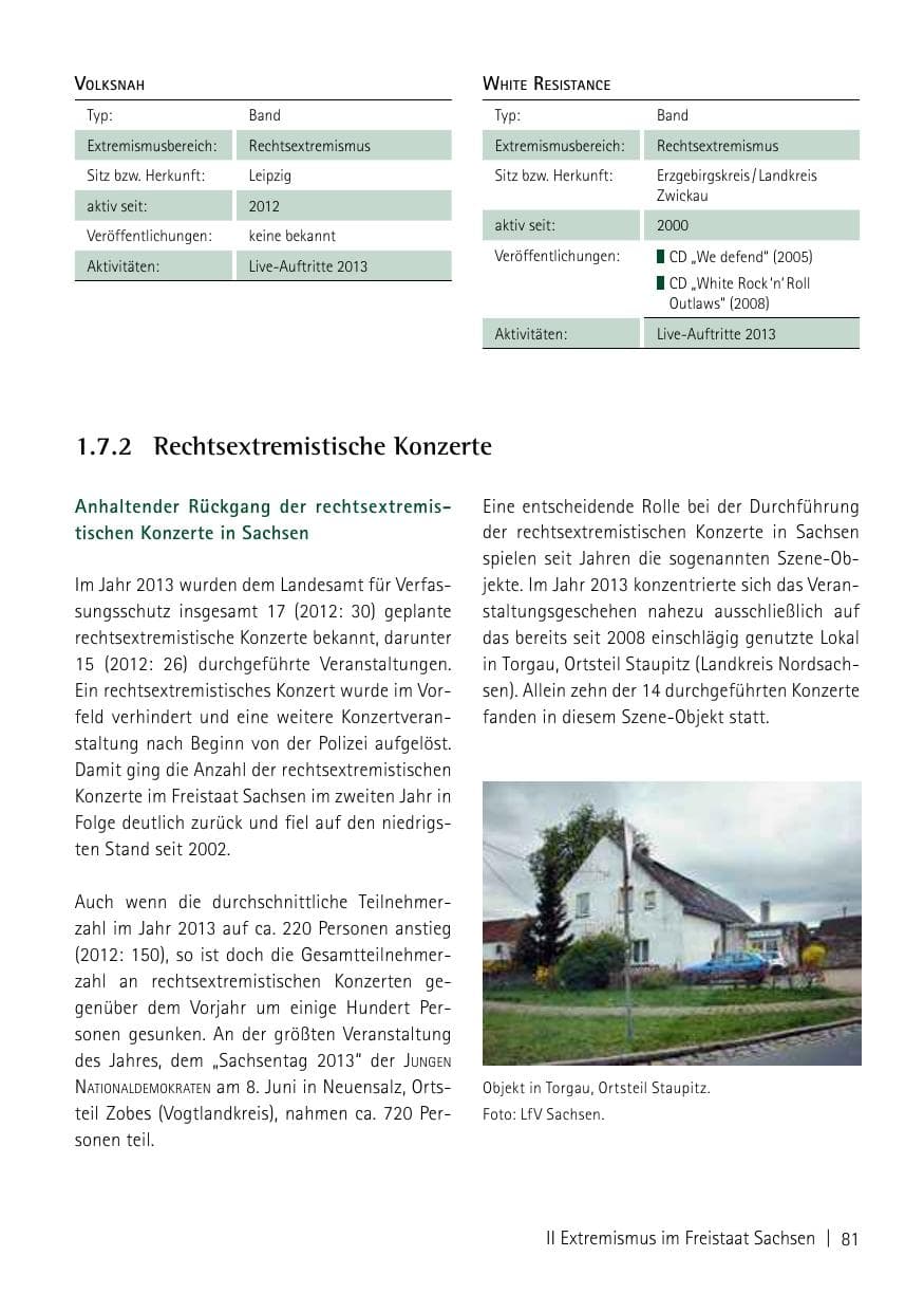 Seite 83 des Verfassungsschutzbericht 2013 Sachsen