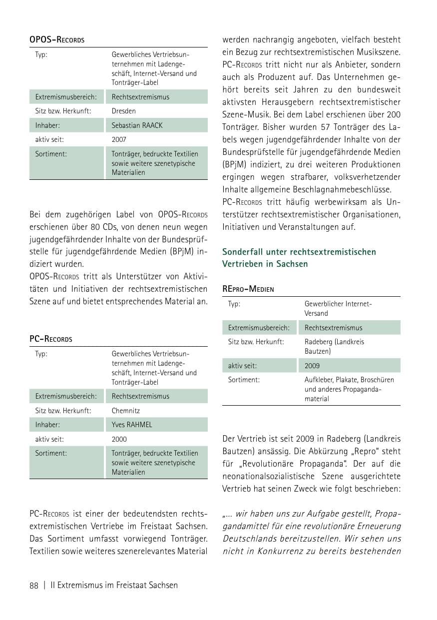 Seite 90 des Verfassungsschutzbericht 2013 Sachsen