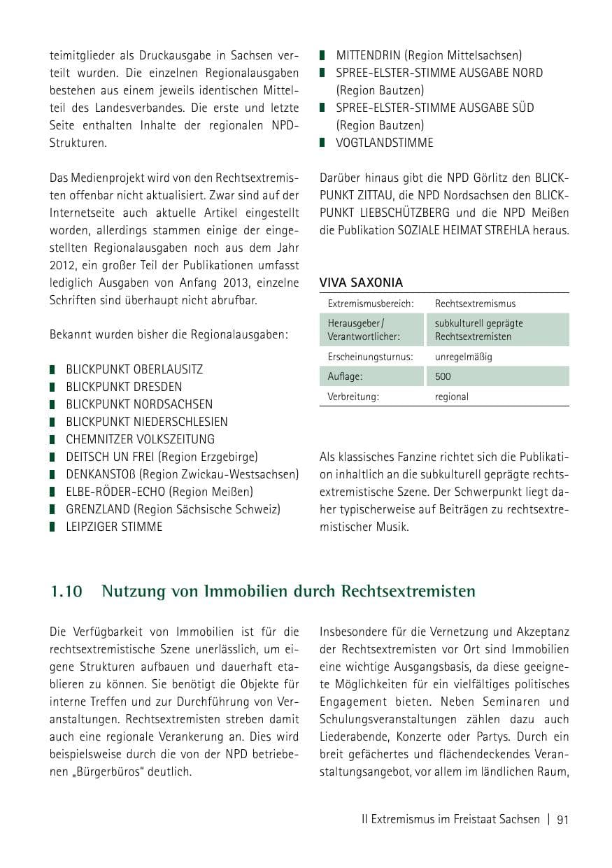 Seite 93 des Verfassungsschutzbericht 2013 Sachsen