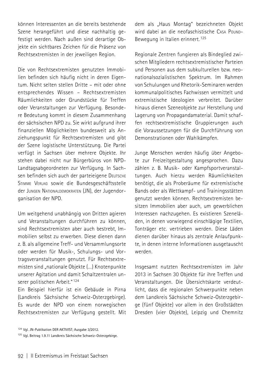 Seite 94 des Verfassungsschutzbericht 2013 Sachsen