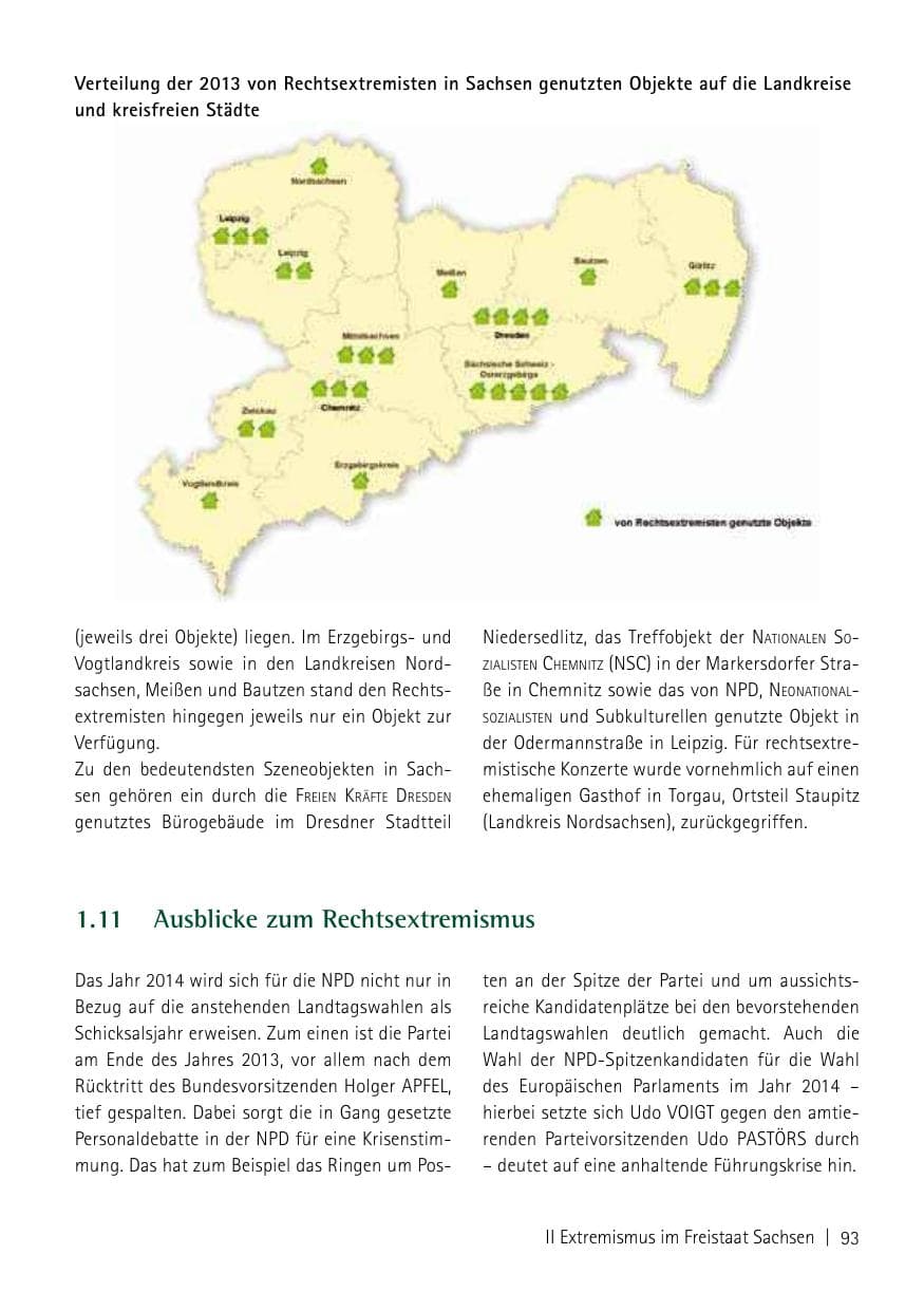 Seite 95 des Verfassungsschutzbericht 2013 Sachsen