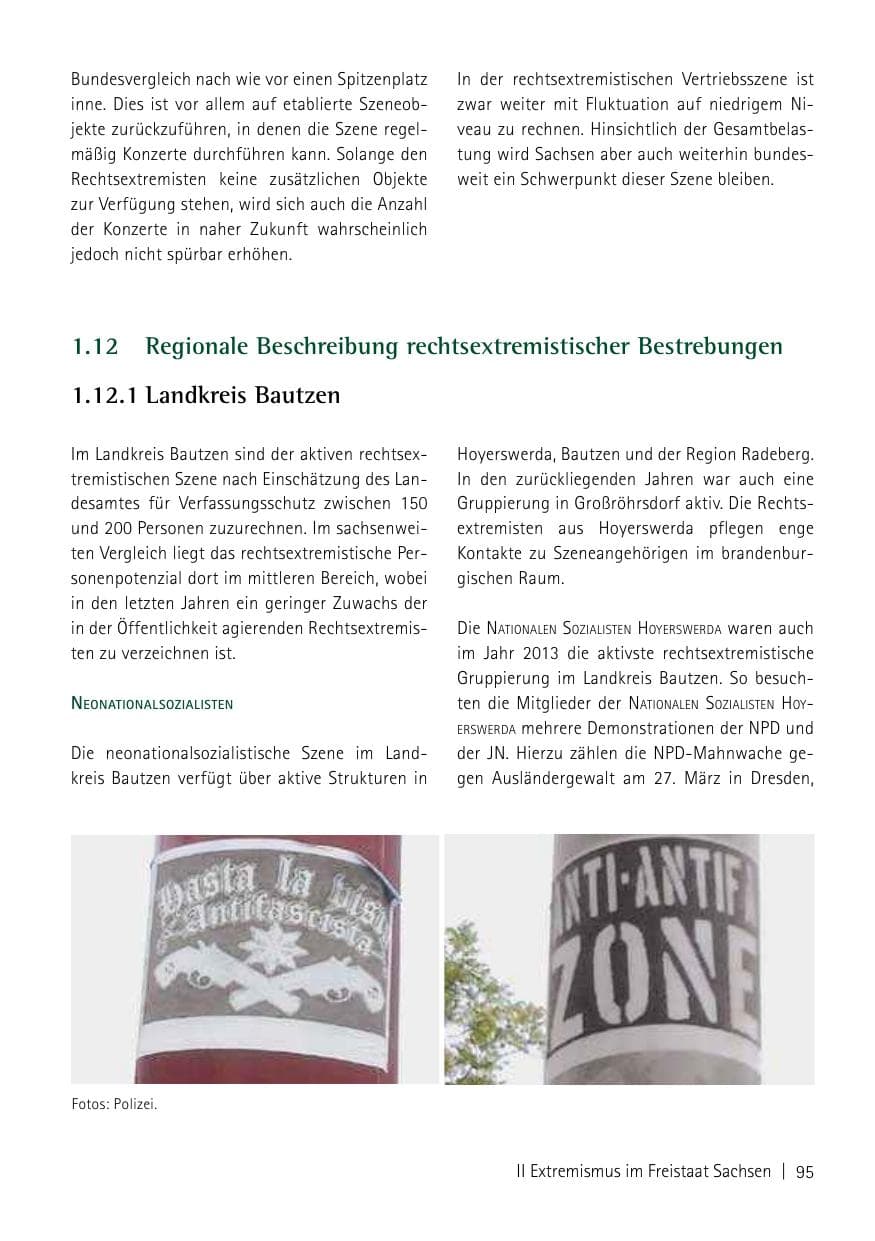 Seite 97 des Verfassungsschutzbericht 2013 Sachsen