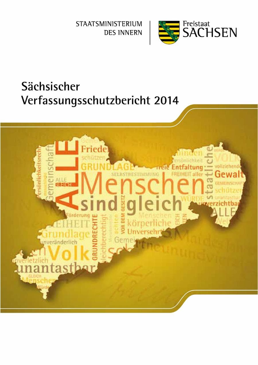 Seite 1 des Verfassungsschutzbericht 2014 Sachsen