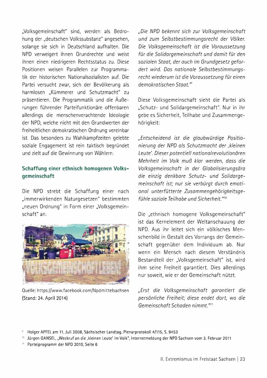 Seite 24 des Verfassungsschutzbericht 2014 Sachsen